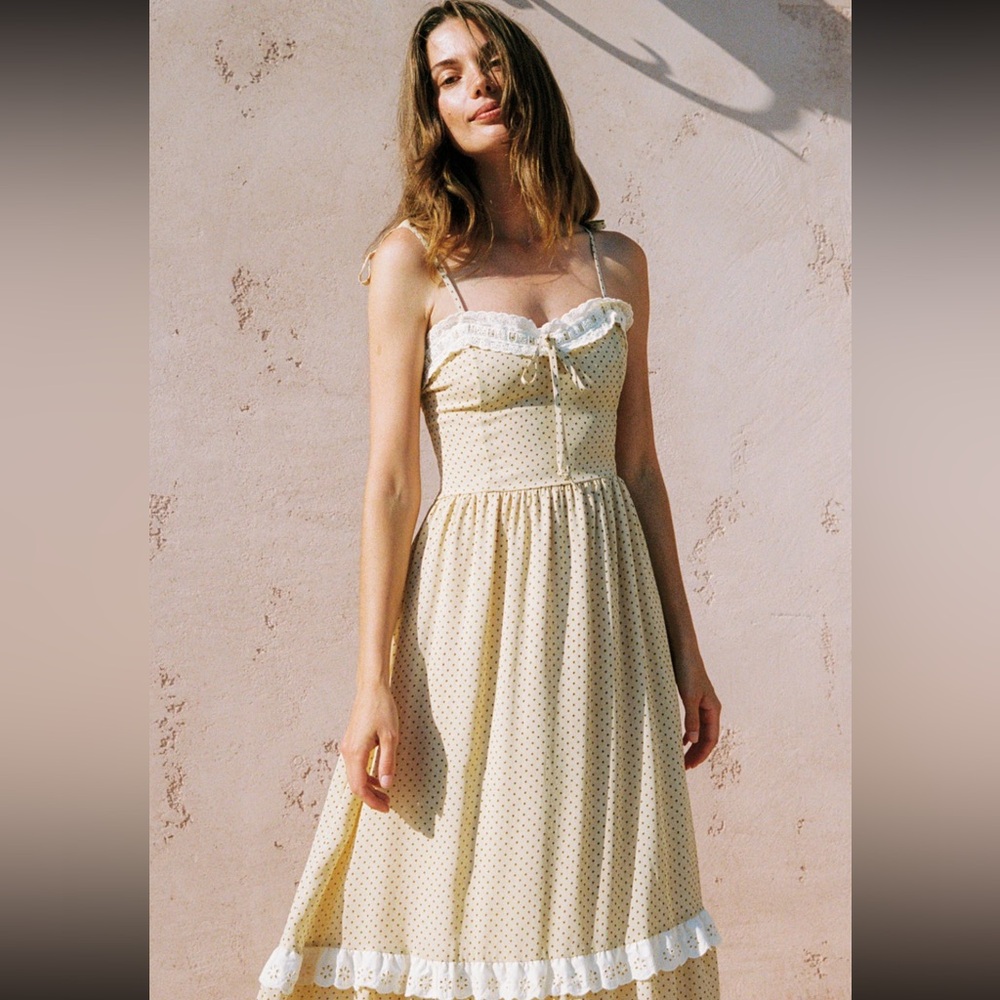 NWT Christy dawn Emma dress in sandstone dot - Picture 2 of 14